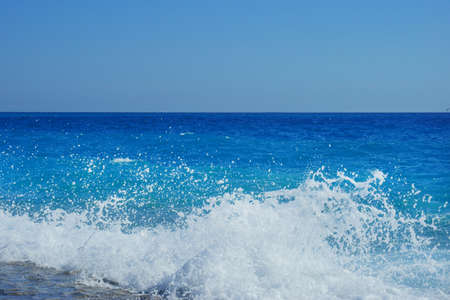 beautiful seascape with rocks in the foregroundの写真素材