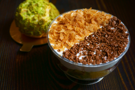 Delicious and healthy dessert, sweets, food, cup, fruitの写真素材