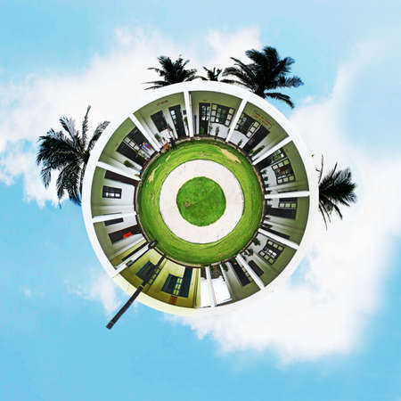 Elementary school in Panoramaの写真素材