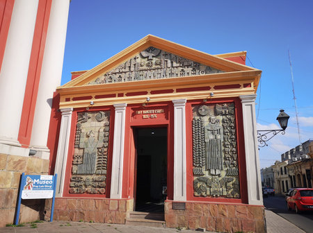 View of the main entrance to the building.の写真素材