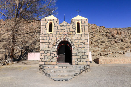 Church of St. John the Baptist in the Mojave Desert, Californiaの写真素材