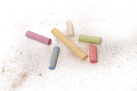 color crayons isolated on white backgroundの写真素材