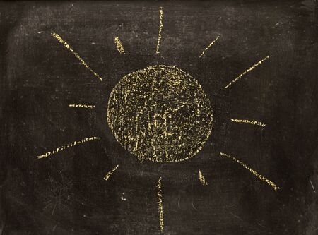 sun on vintage blackboardの写真素材