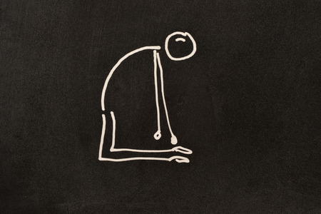 Ustrasana, Camel Exercise on blackboard