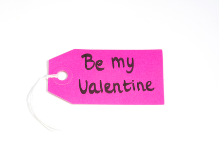 tag with string and message isolated on white backgroundの写真素材