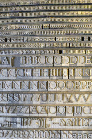 vintage letters from vintage press on vintage background