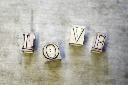 vintage letters from vintage press on vintage backgroundの写真素材