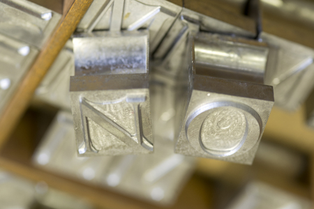 vintage letters from vintage press on vintage backgroundの写真素材