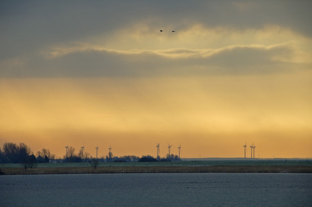 Energy windmills generating energy in The Netherlands