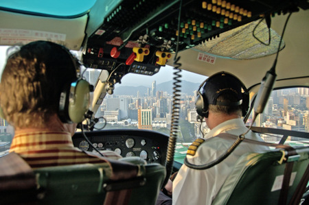 Hongkong, China, 01 December 2006: helicopter  city tour above hongkongのeditorial素材