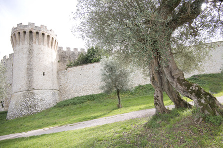 Ancient castle at Castiglione del Lago in Italyのeditorial素材