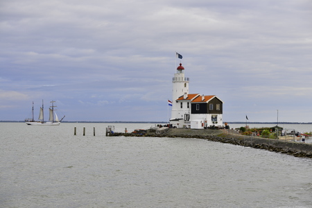 The traditional dutch village Marken in the Netherlandsの写真素材