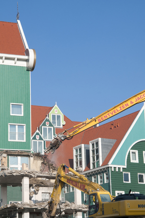 A modern take on traditional Dutch architecture under constructionのeditorial素材