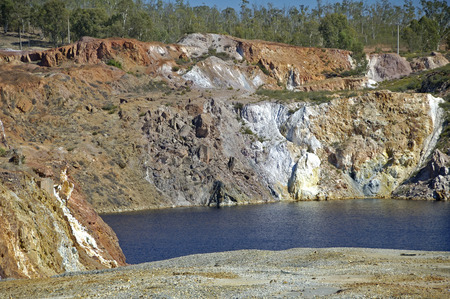 An abandoned old copper extraction mine located near Mertola.