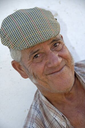 Alentejo, Portugal, 25-September-2007: An old man from Portugal smiling for the picture in Mertola village.のeditorial素材