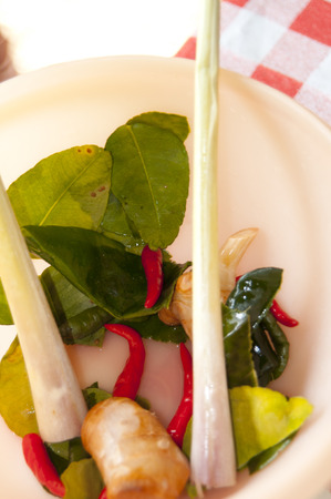 Delicious Tom Yum suop a traditional dish in the Asian kitchenの写真素材