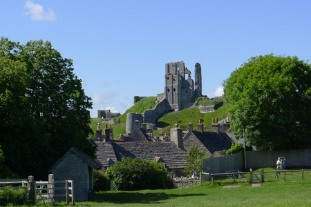 Beautiful castle in nature landscape Cornwall, South Englandの写真素材