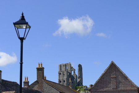 Traditional village and lantern Cornwall, South Englandの写真素材