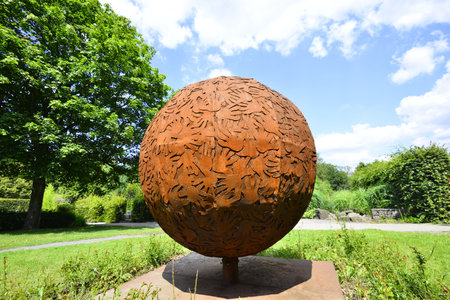 Many hands in a metal artwork at Gruga parc Germany.のeditorial素材