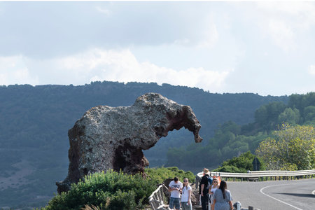 Castelsardo, Sardinia,16-10-2021- An Elephant shaped in rock.のeditorial素材