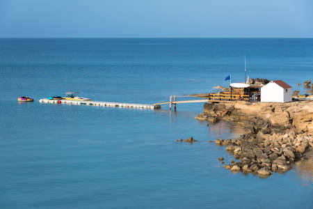 Small water fun club in a cypriot villageの写真素材