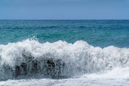 Huge waves of a stormy seaの写真素材