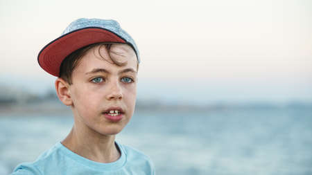 Boy wearing a capの写真素材