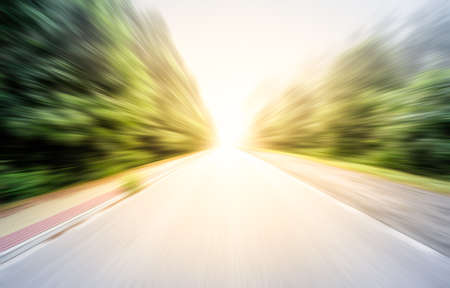 Along the empty roadの写真素材