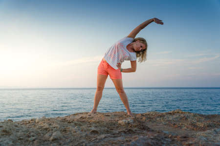 Woman doing morning exercises