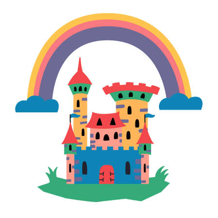 Fairytale castle. Fairytales. Editable Vector Illustrationのイラスト素材