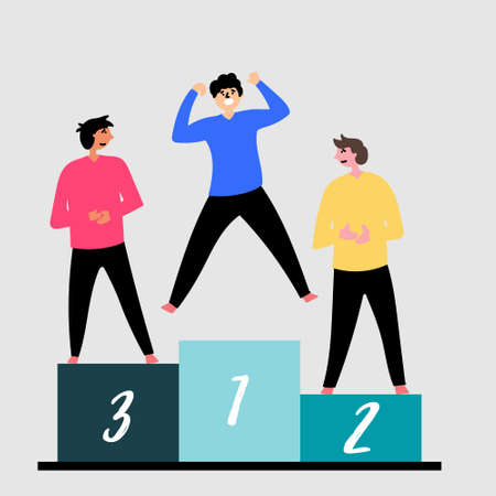 Award for the competition. First places. competition. Winners. Pedestal. Editable Vector Illustrationのイラスト素材