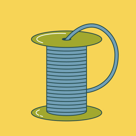 Coil of wire, thread, alloy, rope in a coil. outline drawing. flat style. vector