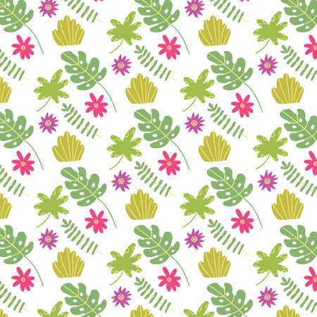 Summer seamless tropical leaf