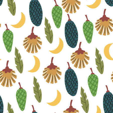 Seamless children pattern pine cones. Naive Digital paper, wallpaper for nursery room, baby textile...