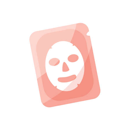 Vector pink face mask packagingのイラスト素材