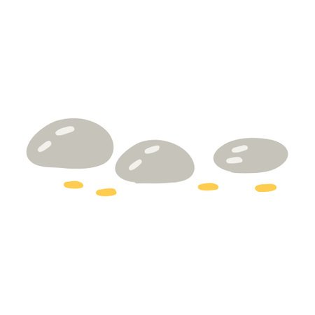 Abstract pile of rocks hand drawn. Vector art doodle naive cute nature clipartのイラスト素材