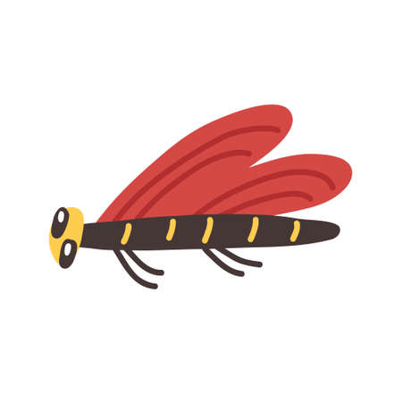 Abstract Insect Dragonfly hand drawn. Vector art doodle naive animal clipartの写真素材