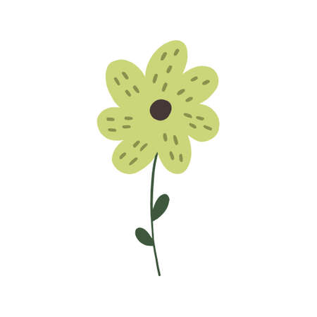 Naive green flowerのイラスト素材