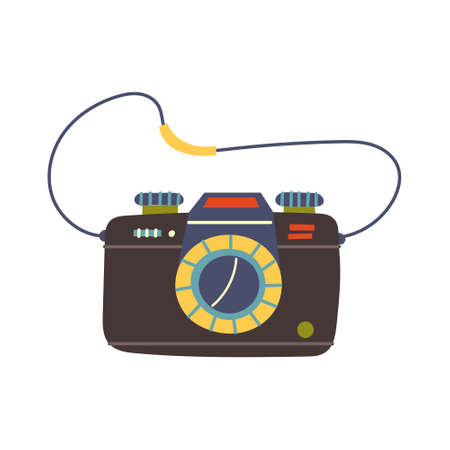 Travel camera flatのイラスト素材