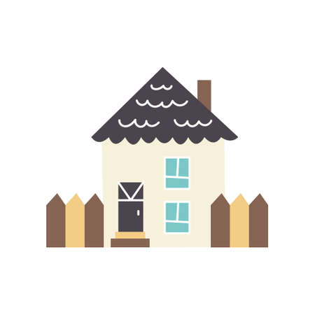 Vector building residential rustic houseのイラスト素材