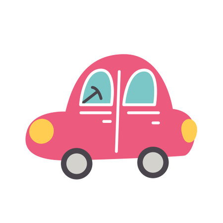 Vector cartoon transport pink carのイラスト素材