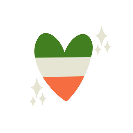 Saint Patrick's Day vector illustration concept ireland heart flag. Flat illustration clipart for print designのイラスト素材