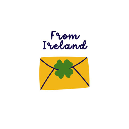 Saint Patrick's Day vector illustration with lucky letter from Ireland. Flat style clipart for t shirt print designのイラスト素材