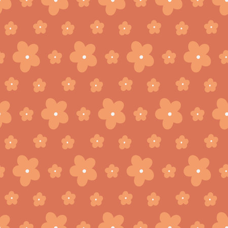 Seamless pattern groovy boho flower. Retro neutral background for print, textile, wrapping paper, fabric. flat surface designのイラスト素材