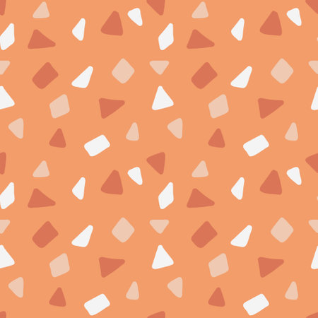 Seamless pattern groovy boho terrazzo. Retro neutral background for print, textile, wrapping paper, fabric. flat surface designのイラスト素材