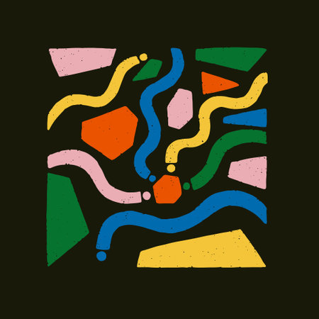 Geometry basic shape modern poster. Colorful bright geometric figure. Vector hand drawn illustrated trendy designのイラスト素材