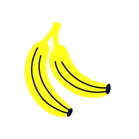 Tropical acid fruit isolated banana. hand drawn vectorのイラスト素材