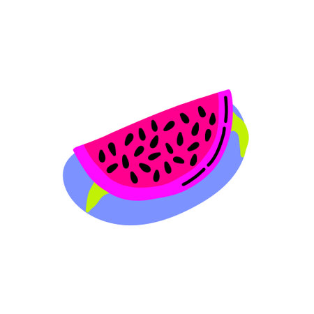 Acid Dragon Fruit Pitaya peace in acid color. hand drawn vectorのイラスト素材