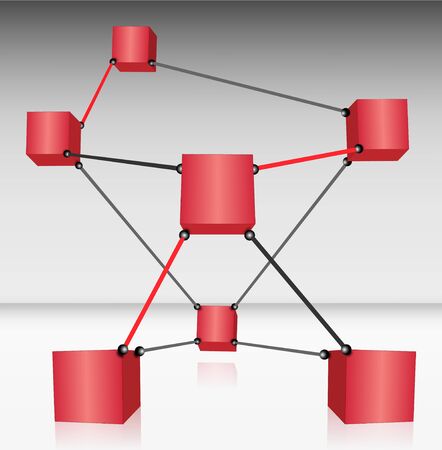 Red Cubes Connectedのイラスト素材