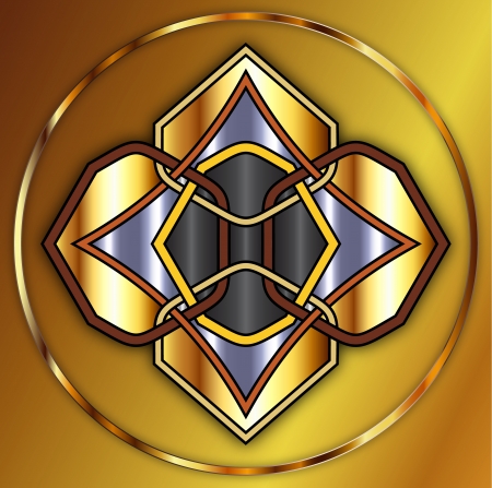 Celtic knot made of gold and metalsのイラスト素材